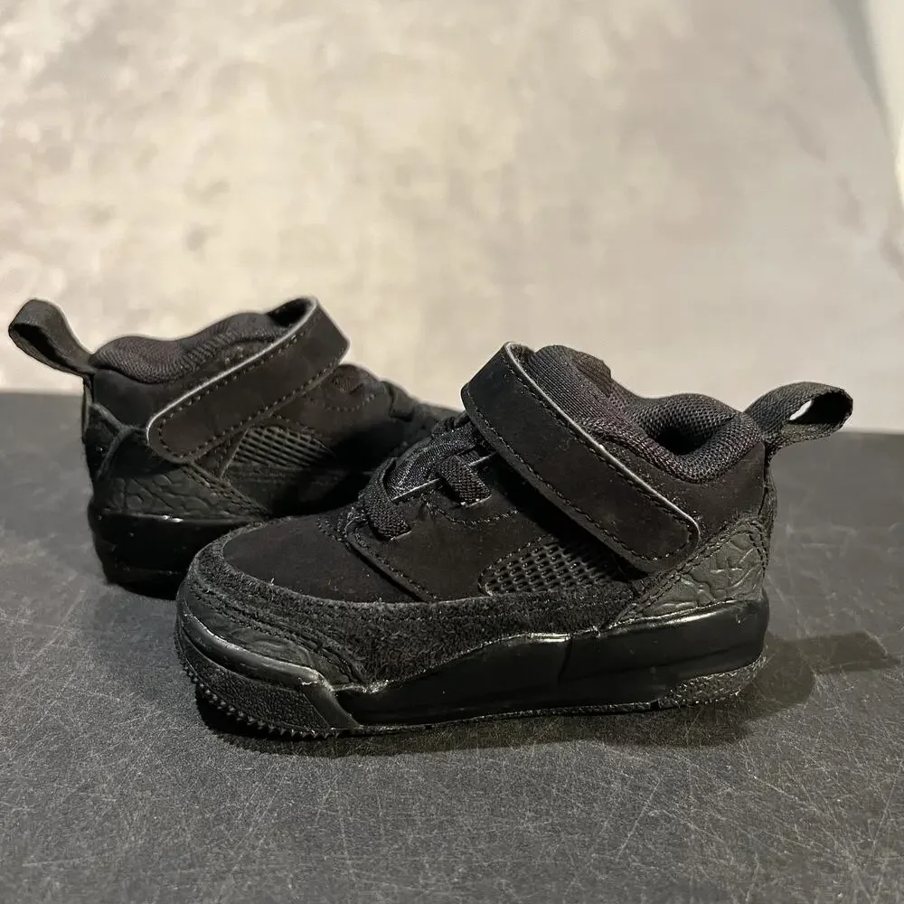 Jordan Spizike Low Shoes Toddler 4C Black Strap Mesh Suede FQ3952-001